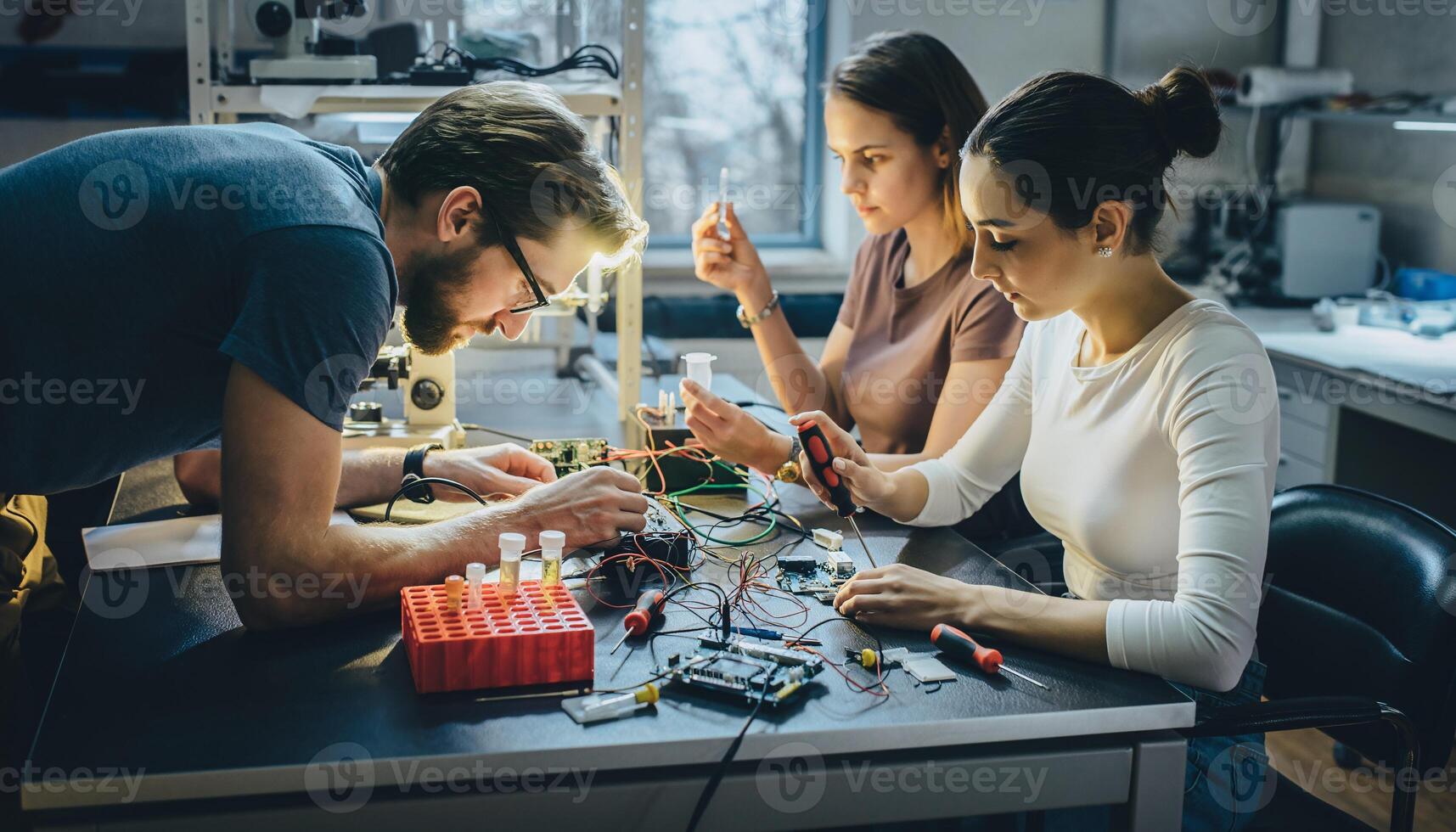 Qualex professional team in modern laboratory